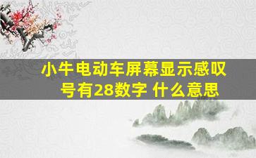 小牛电动车屏幕显示感叹号有28数字 什么意思